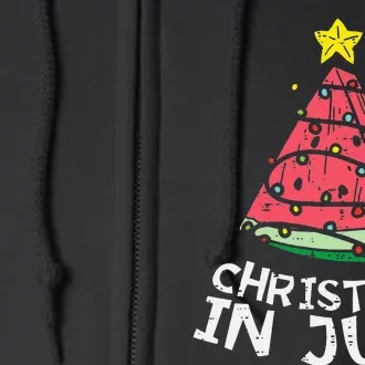 Christmas In July Watermelon Xmas Tree Summer Men Women Kids Full Zip Hoodie