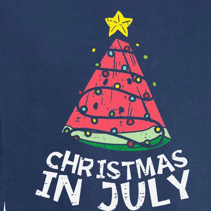 Christmas In July Watermelon Xmas Tree Summer Men Women Kids Garment-Dyed Sweatshirt