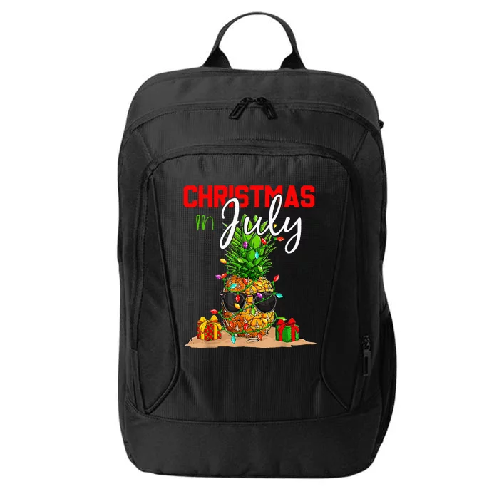 Christmas in July Santa Hat Summer Beach Vacation Xmas City Backpack