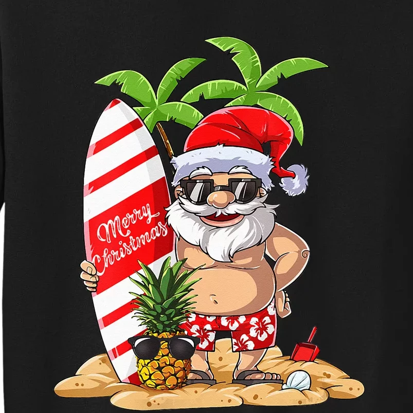 Christmas in July Santa Hawaiian Summer Surf Surfing Surfer Sweatshirt