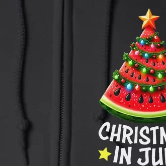 Christmas In July Watermelon Xmas Tree Full Zip Hoodie