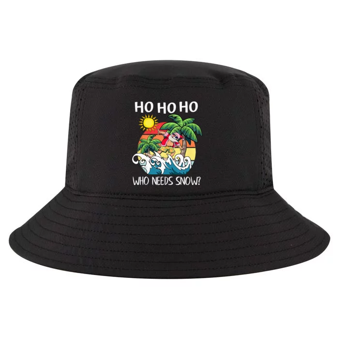 Christmas In July Funny Santa Surfing Summer Beach Vacation Cool Comfort Performance Bucket Hat