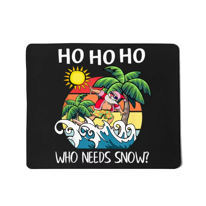 Christmas In July Funny Santa Surfing Summer Beach Vacation Mousepad