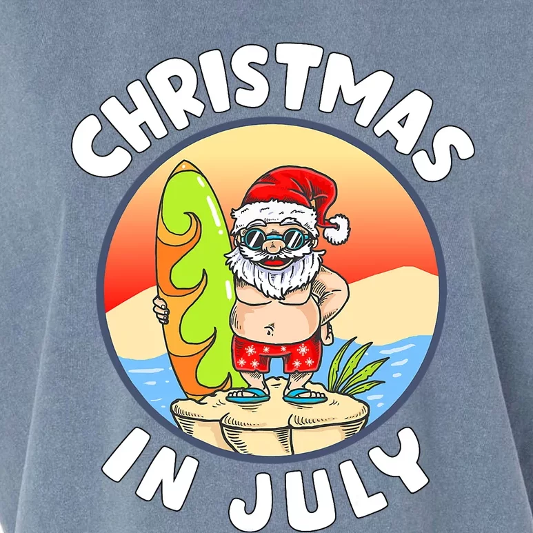 Christmas In July Santa Summer Beach Christmas In July Party Garment-Dyed Women's Muscle Tee