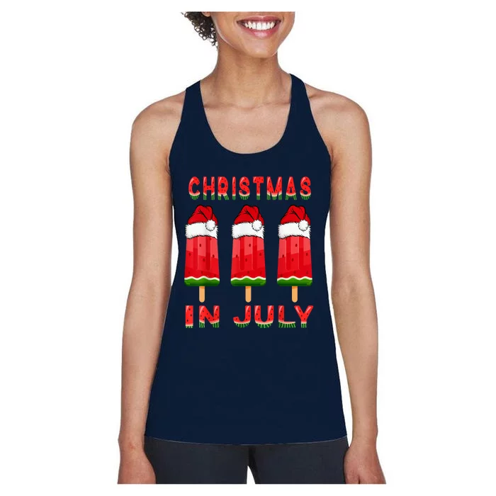 Christmas In July Watermelon Ice Pops Fun Christmas In July Women's Racerback Tank