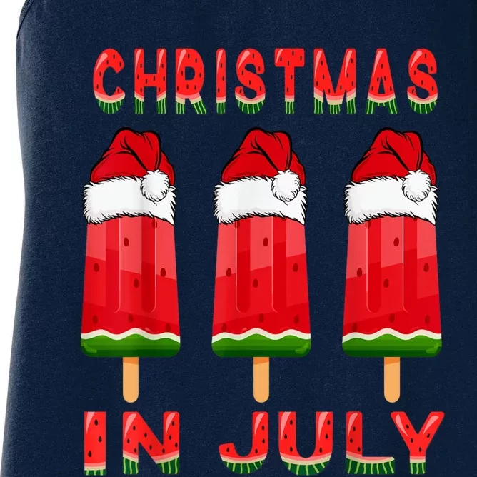 Christmas In July Watermelon Ice Pops Fun Christmas In July Women's Racerback Tank