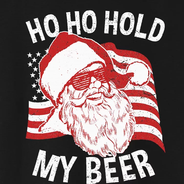 Christmas In July Santa Ho Ho Hold My Beer Women's Crop Top Tee