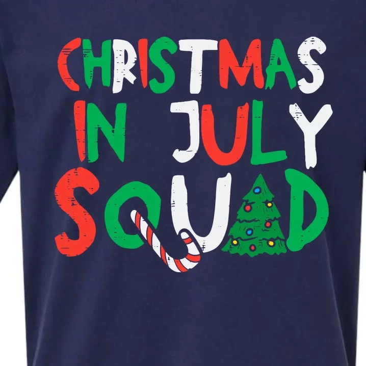 Christmas In July Squad Funny Summer Xmas Sueded Cloud Jersey T-Shirt