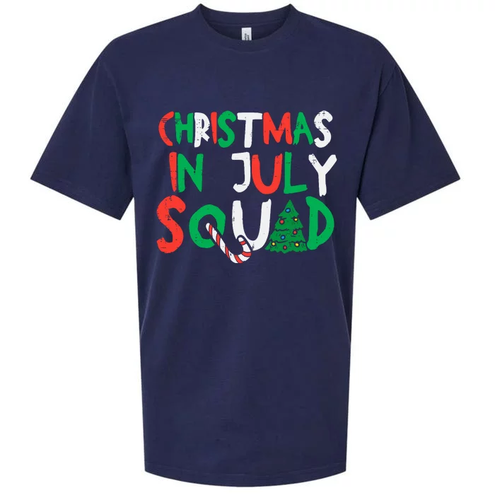 Christmas In July Squad Funny Summer Xmas Sueded Cloud Jersey T-Shirt