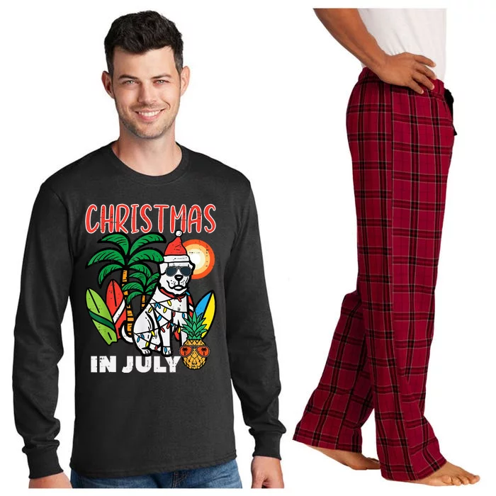 Christmas In July Dog Lover Beach Xmas Summer Long Sleeve Pajama Set