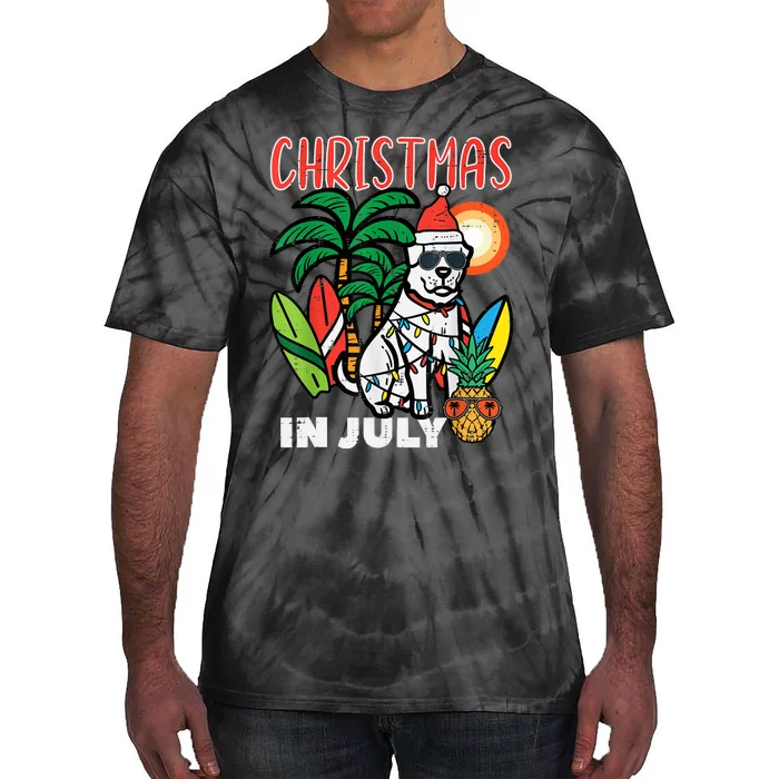 Christmas In July Dog Lover Beach Xmas Summer Tie-Dye T-Shirt