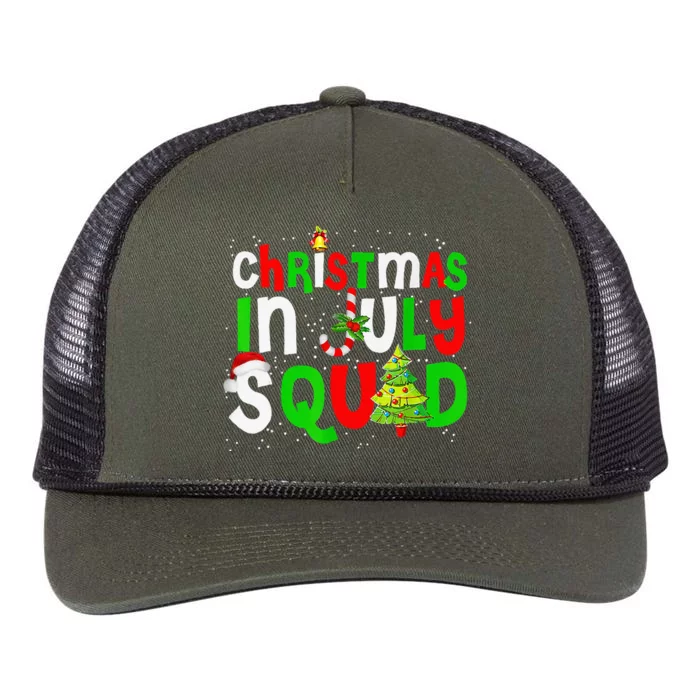 Christmas In July Squad Funny Summer Xmas Retro Rope Trucker Hat Cap