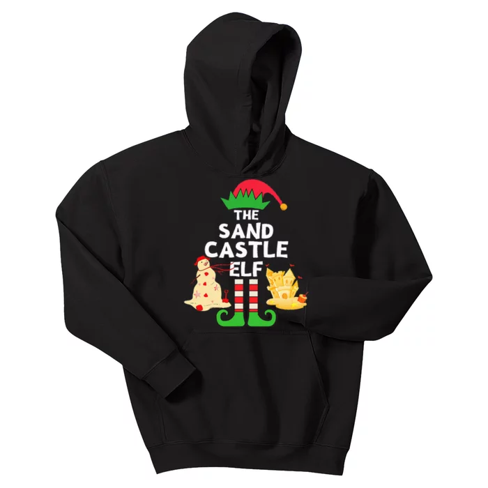 Christmas In July Sandcastle Elf Summer Beach Vacation Party Kids Hoodie