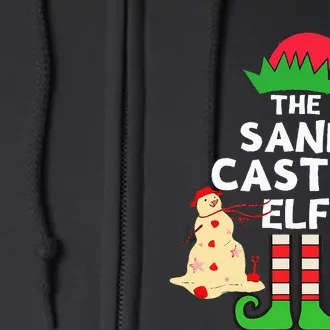 Christmas In July Sandcastle Elf Summer Beach Vacation Party Full Zip Hoodie