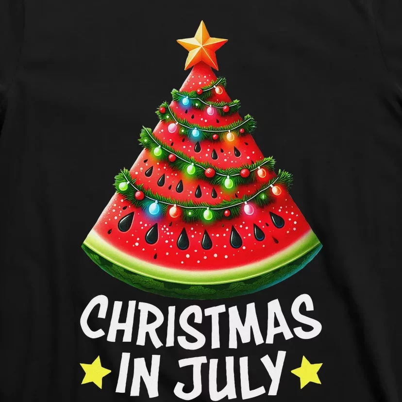 Christmas In July Watermelon Xmas Tree Summer Women T-Shirt