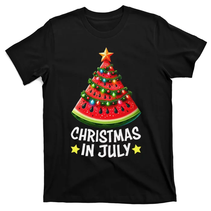 Christmas In July Watermelon Xmas Tree Summer Women T-Shirt