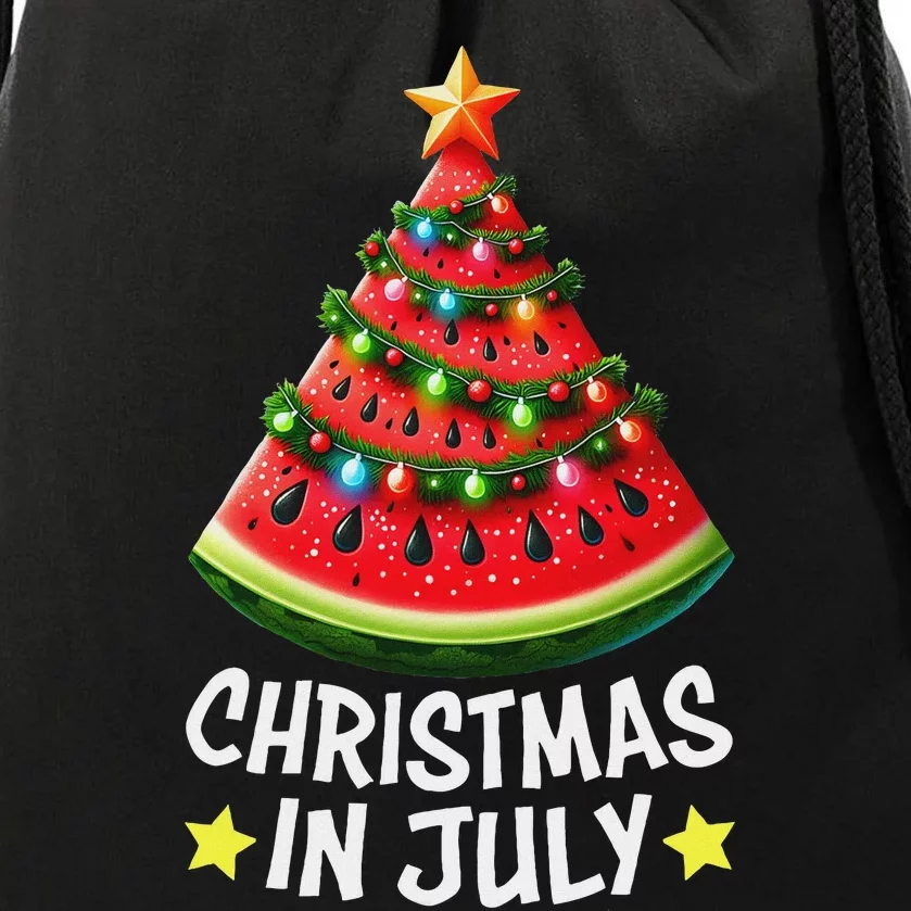 Christmas In July Watermelon Xmas Tree Summer Women Drawstring Bag