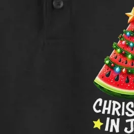 Christmas In July Watermelon Xmas Tree Summer Women Dry Zone Grid Performance Polo