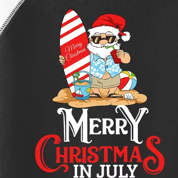 Christmas In July Santa Sunglasses Summer Beach Funny Xmas Toddler Fine Jersey T-Shirt