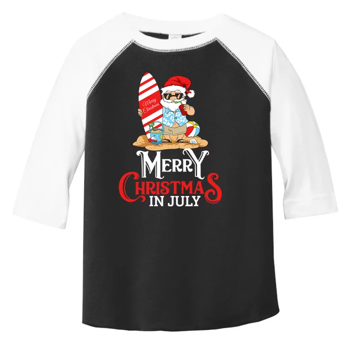 Christmas In July Santa Sunglasses Summer Beach Funny Xmas Toddler Fine Jersey T-Shirt