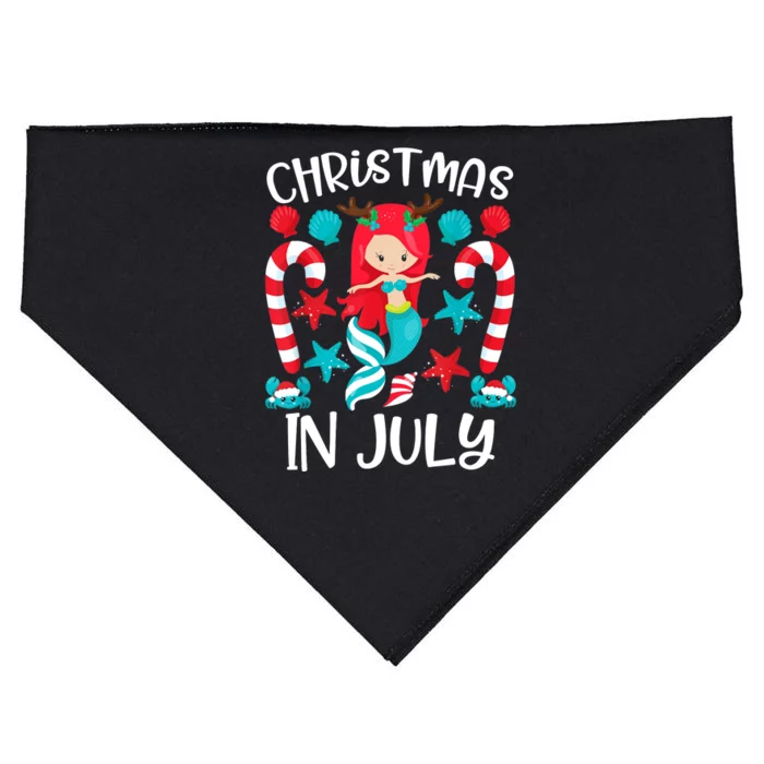 Christmas In July Cute Mermaid Summer USA-Made Doggie Bandana