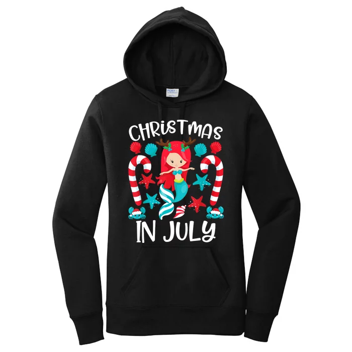 Christmas In July Cute Mermaid Summer Women's Pullover Hoodie