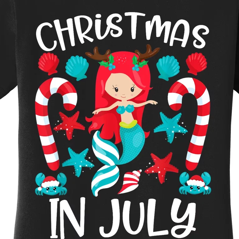 Christmas In July Cute Mermaid Summer Women's T-Shirt