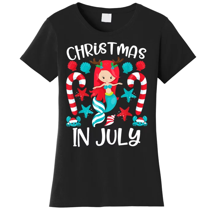 Christmas In July Cute Mermaid Summer Women's T-Shirt