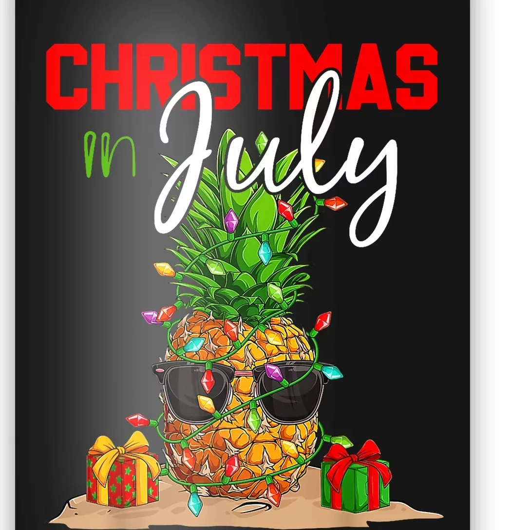 Christmas In July Pineapple Xmas Tree Summer Vacation Poster