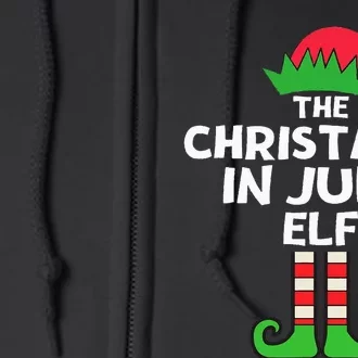 Christmas In July Elf Summer Beach Vacation Party Pajama Full Zip Hoodie