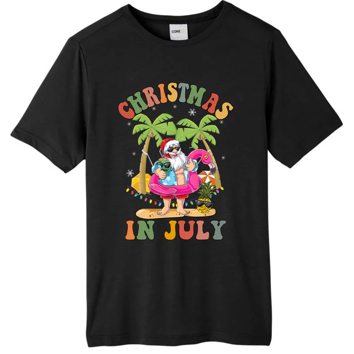 Christmas In July Funny Santa Summer Beach Vacation ChromaSoft Performance T-Shirt