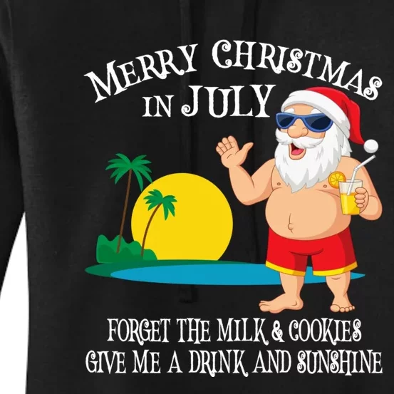 Christmas In July Pool Party Santa Vacation Gift Women's Pullover Hoodie