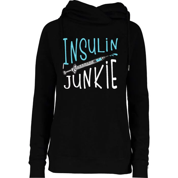 Cool Insulin Junkie Funny Diabetes Awareness Gift Womens Funnel Neck Pullover Hood