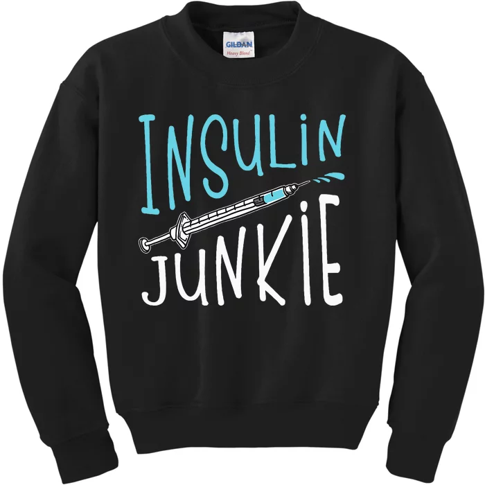 Cool Insulin Junkie Funny Diabetes Awareness Gift Kids Sweatshirt