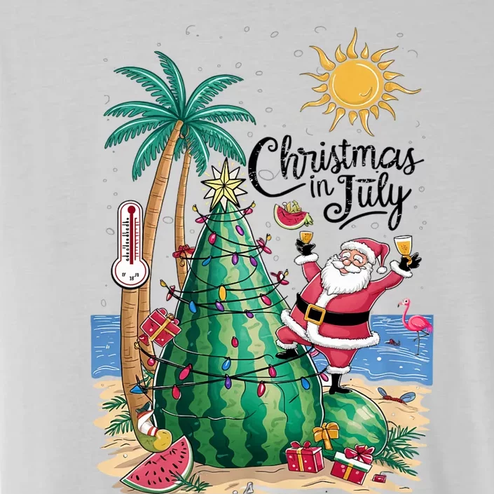 Christmas In July Watermelon Xmas Tree Santa Beach Summer ChromaSoft Performance T-Shirt