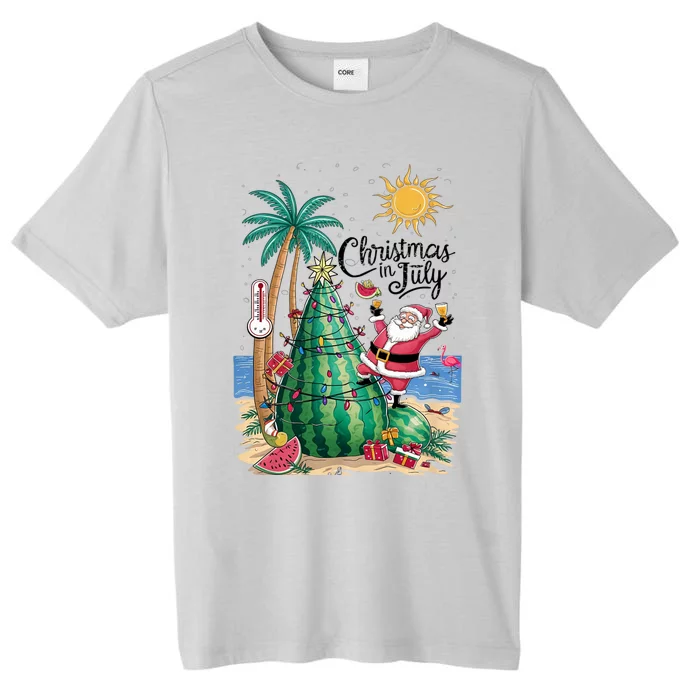 Christmas In July Watermelon Xmas Tree Santa Beach Summer ChromaSoft Performance T-Shirt