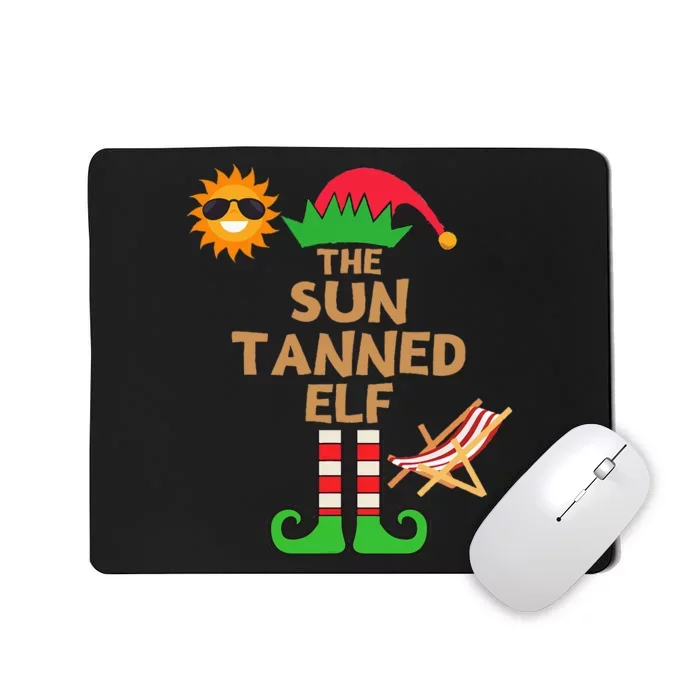 Christmas In July Sun Tanned Elf Summer Beach Vacation Party Mousepad