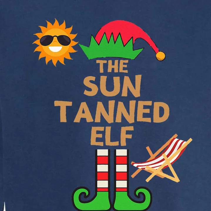 Christmas In July Sun Tanned Elf Summer Beach Vacation Party Garment-Dyed Sweatshirt