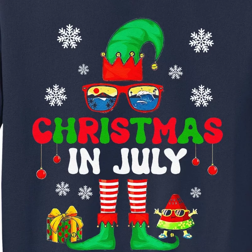 Christmas In July Elf Summer Beach Family Matching Squad Sweatshirt