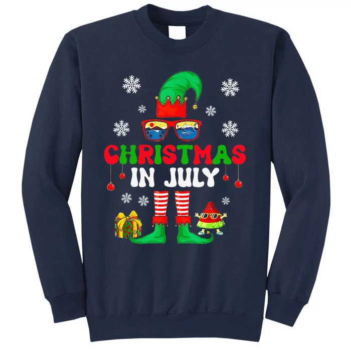 Christmas In July Elf Summer Beach Family Matching Squad Sweatshirt