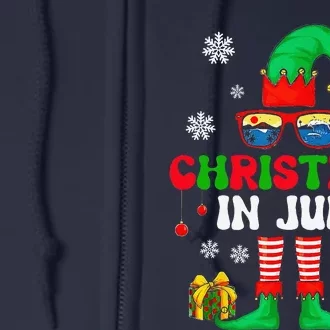 Christmas In July Elf Summer Beach Family Matching Squad Full Zip Hoodie