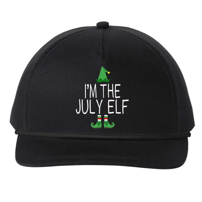 Christmas In July Matching Family Funny I'm The July Elf Snapback Five-Panel Rope Hat