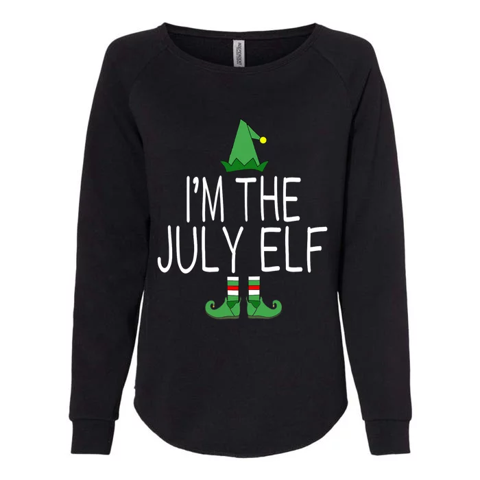 Christmas In July Matching Family Funny I'm The July Elf Womens California Wash Sweatshirt