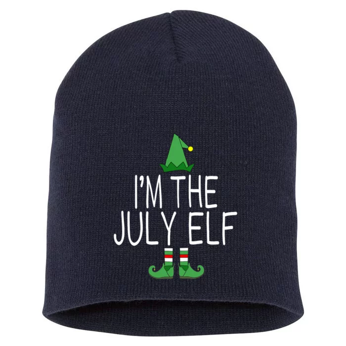 Christmas In July Matching Family Funny I'm The July Elf Short Acrylic Beanie