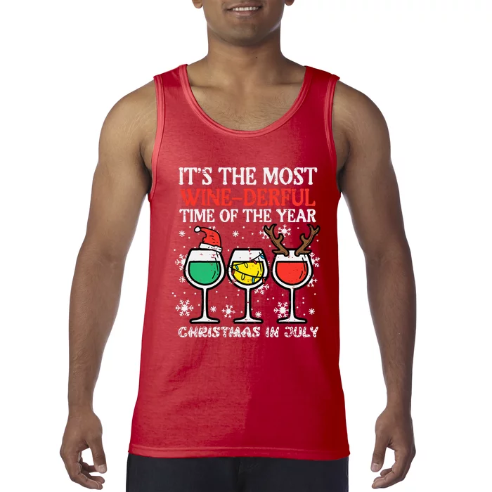 Christmas In July Most Winederful Time Funny Xmas Tank Top