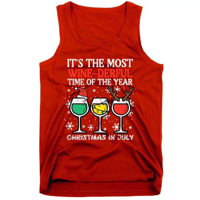 Christmas In July Most Winederful Time Funny Xmas Tank Top