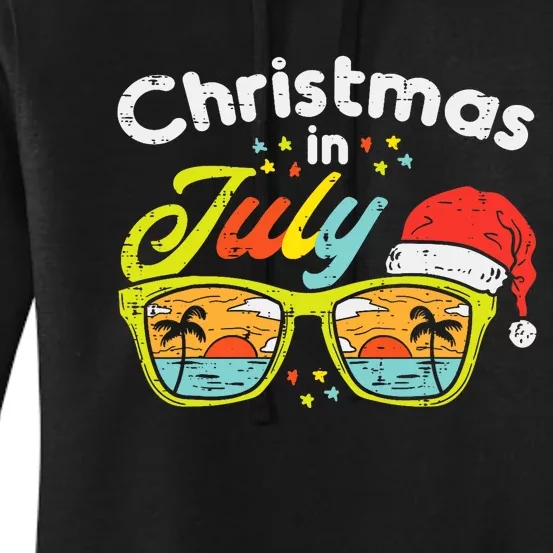 Christmas In July Sunglasses Santa Beach Summer Summer Xmas Women's Pullover Hoodie