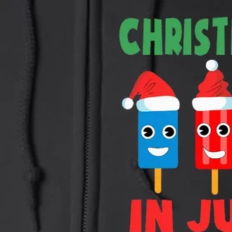 Christmas In July Ice Pops In Santa Hat Full Zip Hoodie