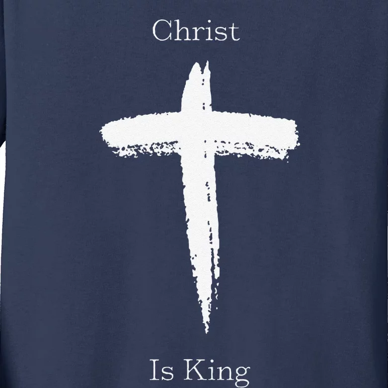 Christ Is King Jesus Christ Christian Usa Cross Kids Long Sleeve Shirt