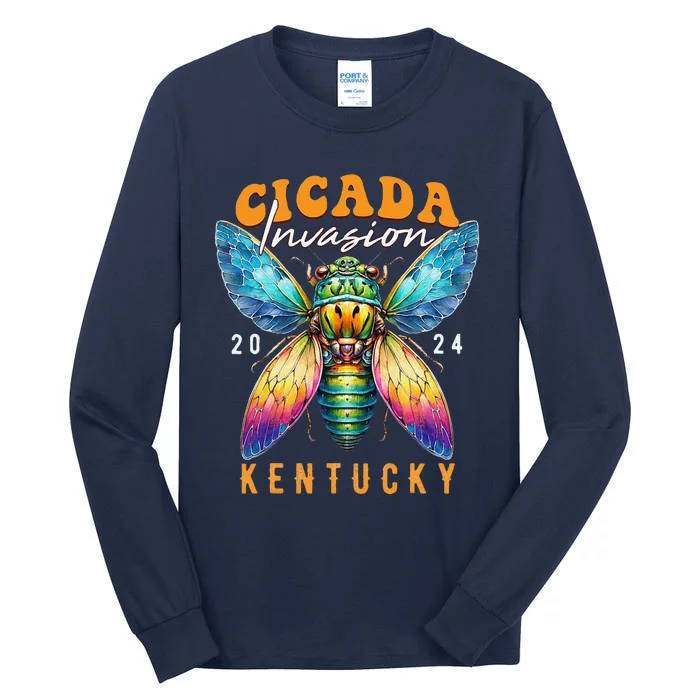 Cicada Invasion Kentucky 2024 Insect Broods Xix And Xiii Tall Long Sleeve T-Shirt